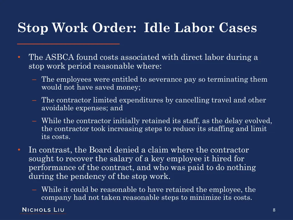 stop work order idle labor cases