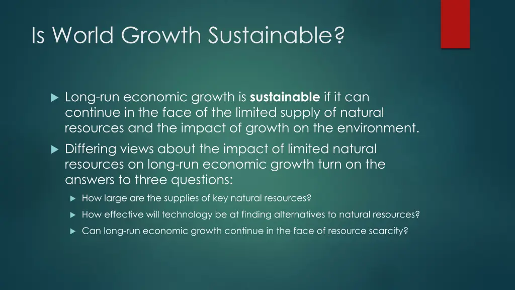 is world growth sustainable