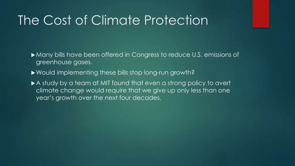 the cost of climate protection