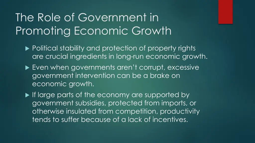 the role of government in promoting economic 1