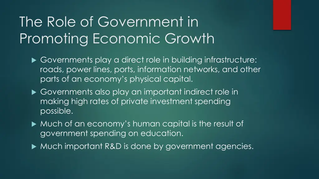 the role of government in promoting economic