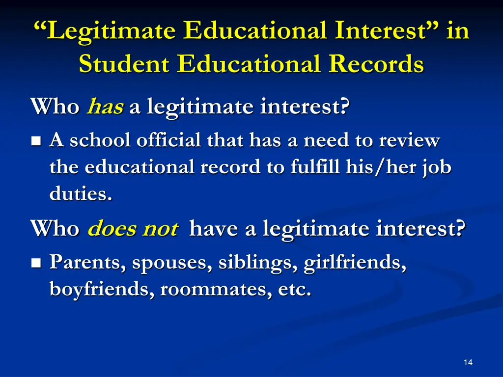 legitimate educational interest in student