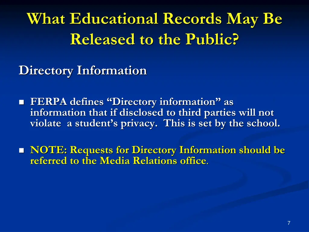 what educational records may be released