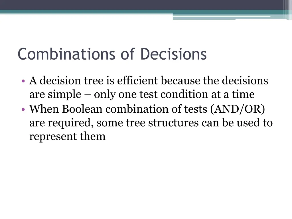 combinations of decisions