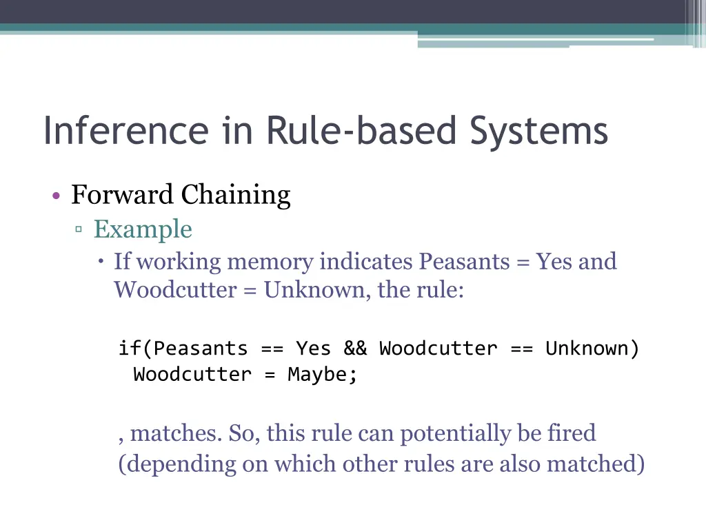 inference in rule based systems 1