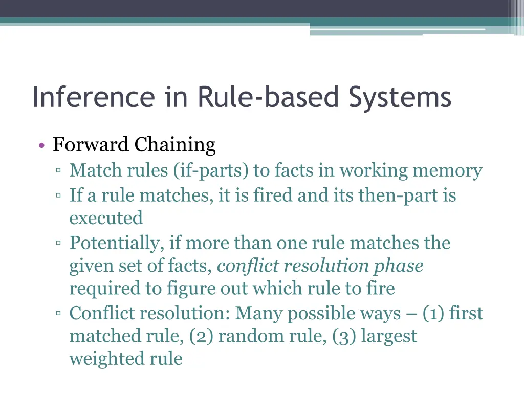inference in rule based systems
