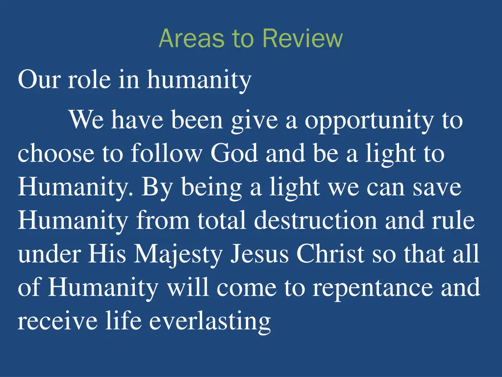 areas to review 1