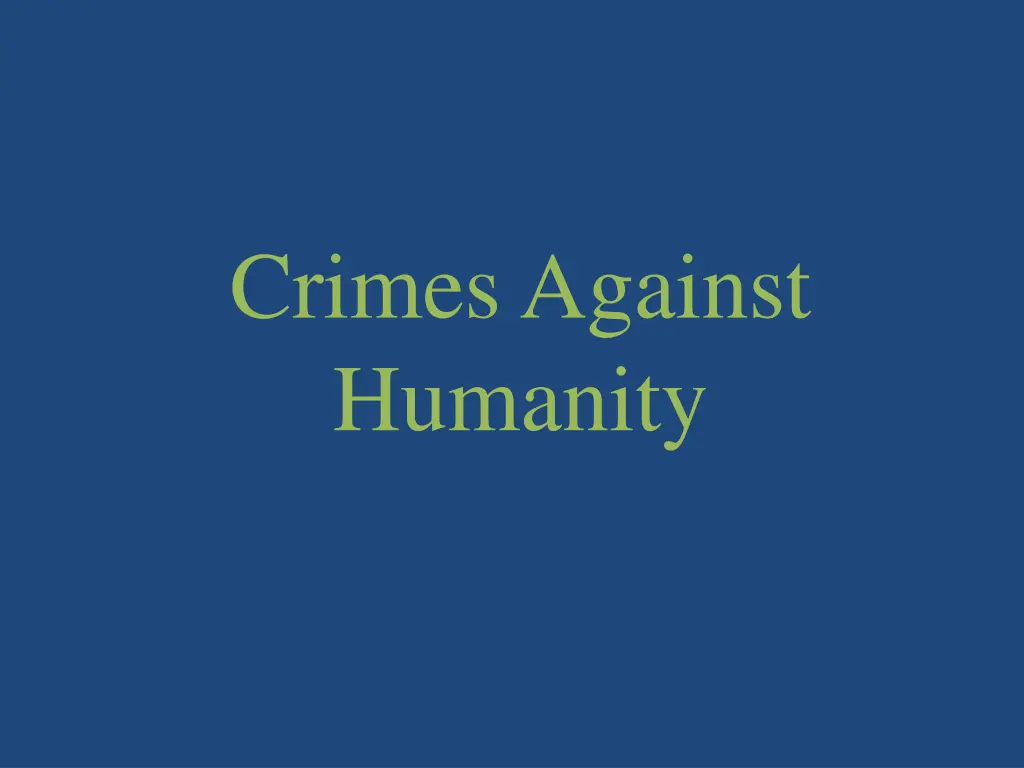 crimes against humanity