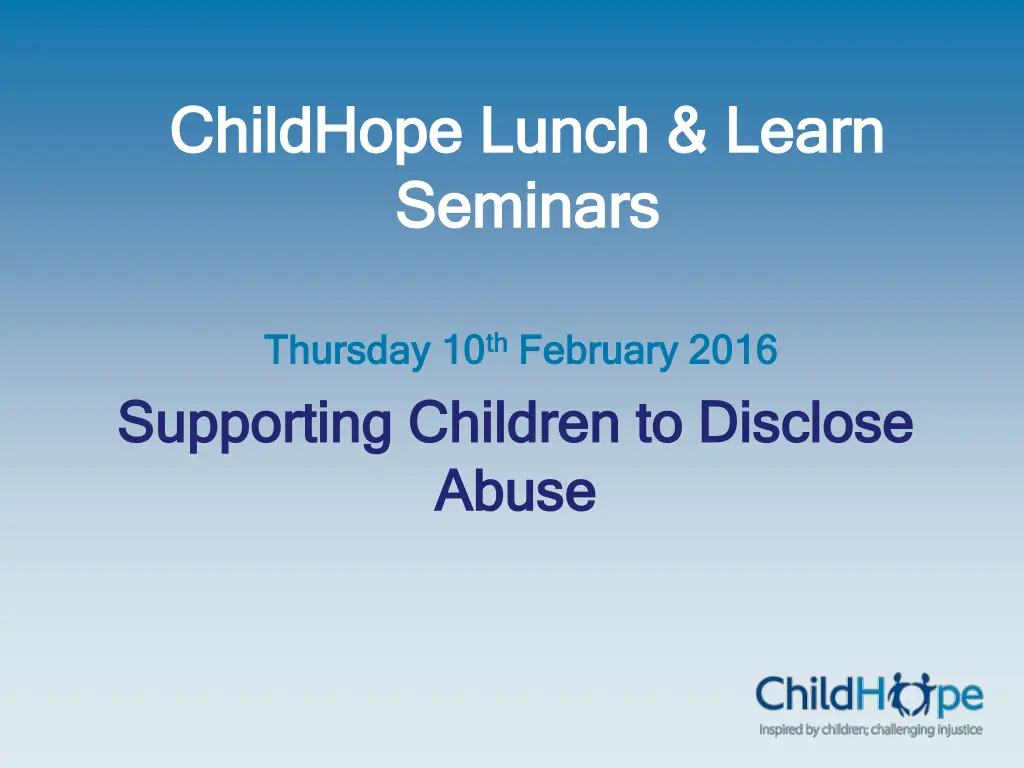 childhope childhope lunch learn lunch learn
