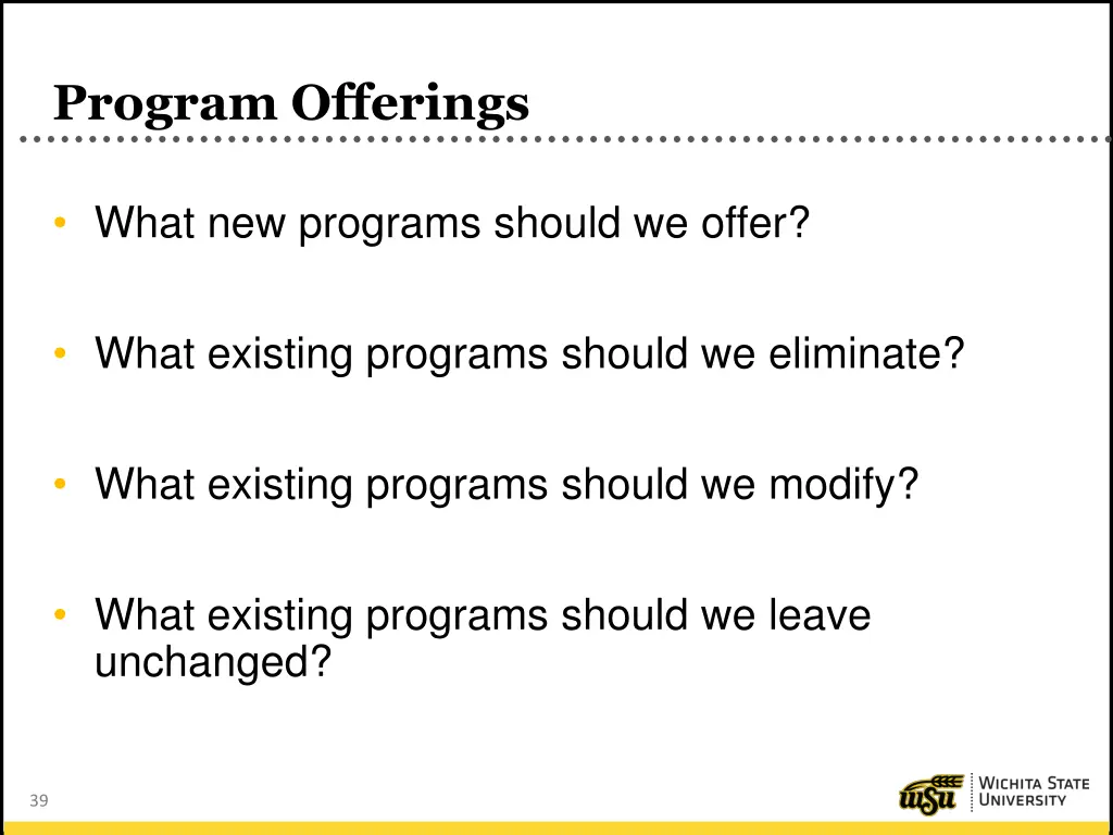 program offerings