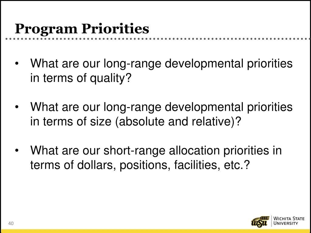 program priorities