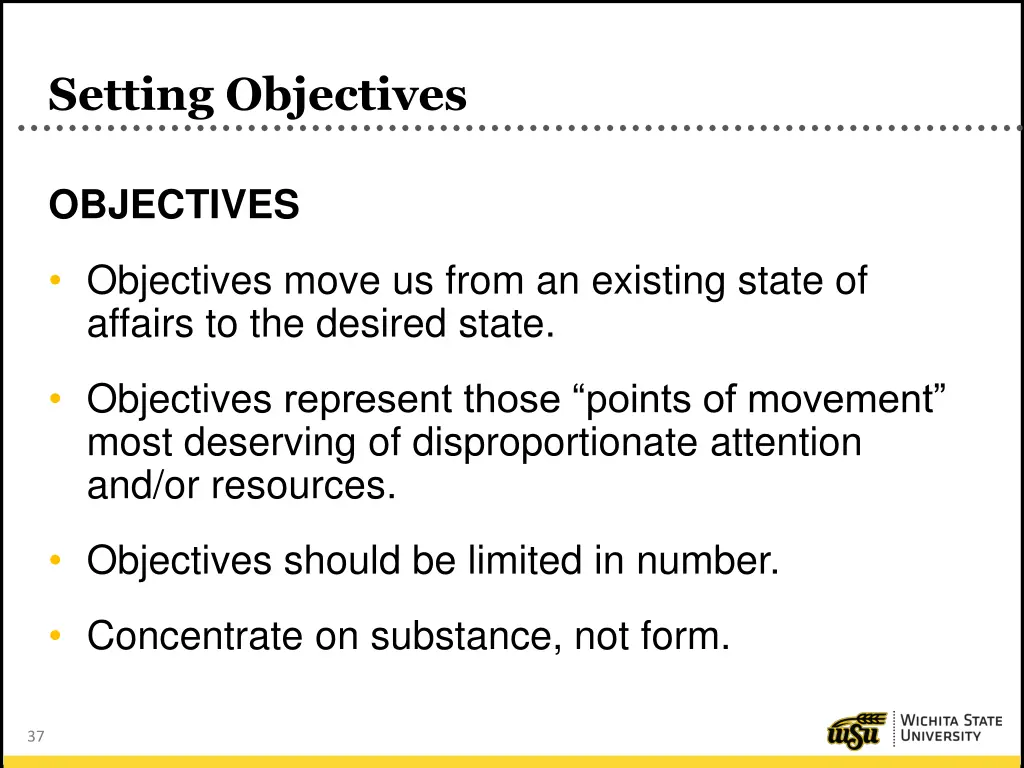 setting objectives