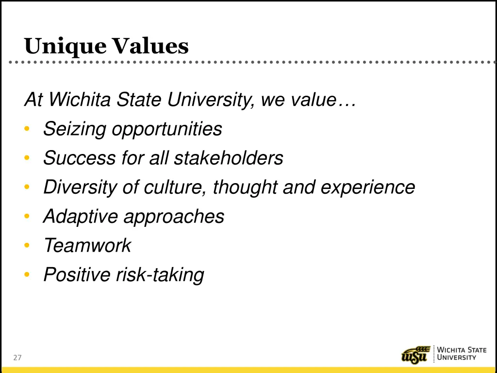 unique values
