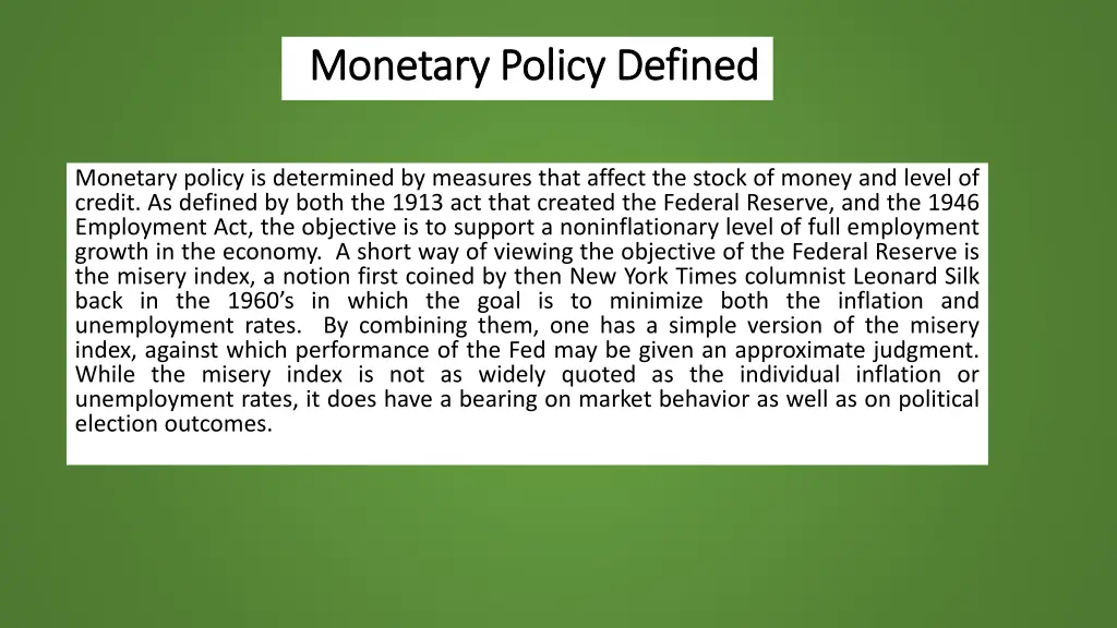 monetary policy defined monetary policy defined