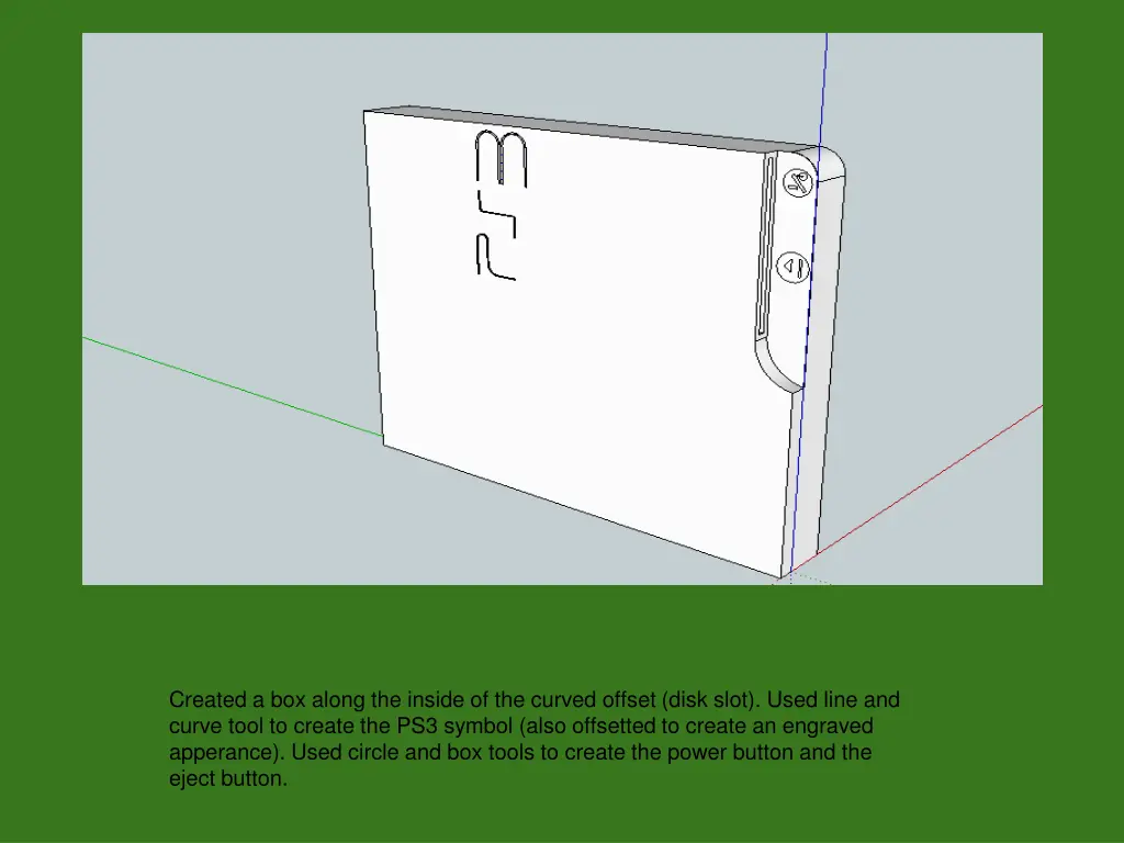 created a box along the inside of the curved