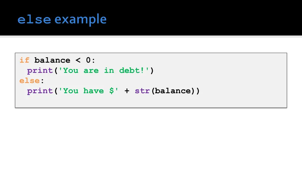 if balance 0 print you are in debt else print