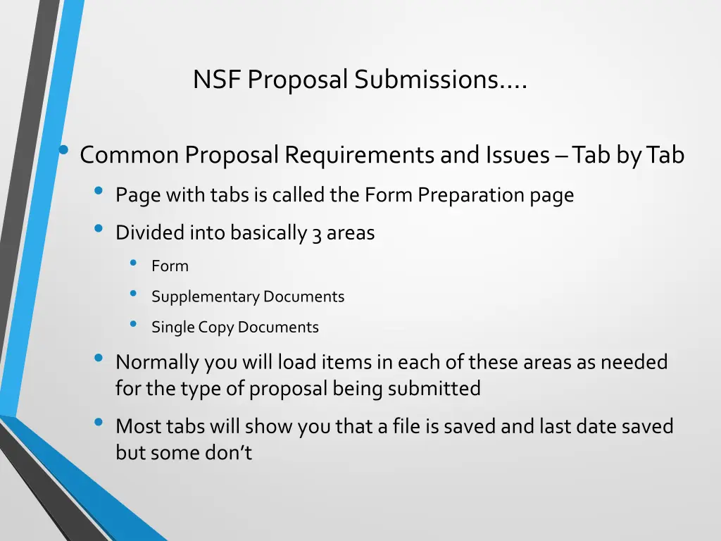 nsf proposal submissions 1
