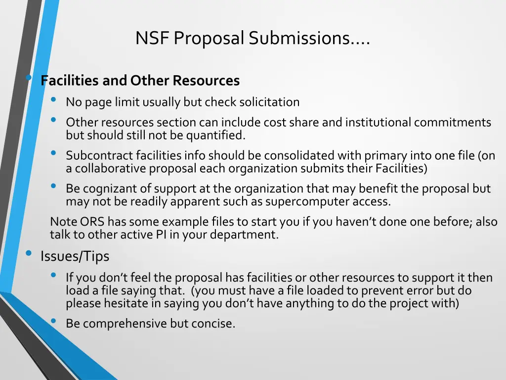 nsf proposal submissions 13