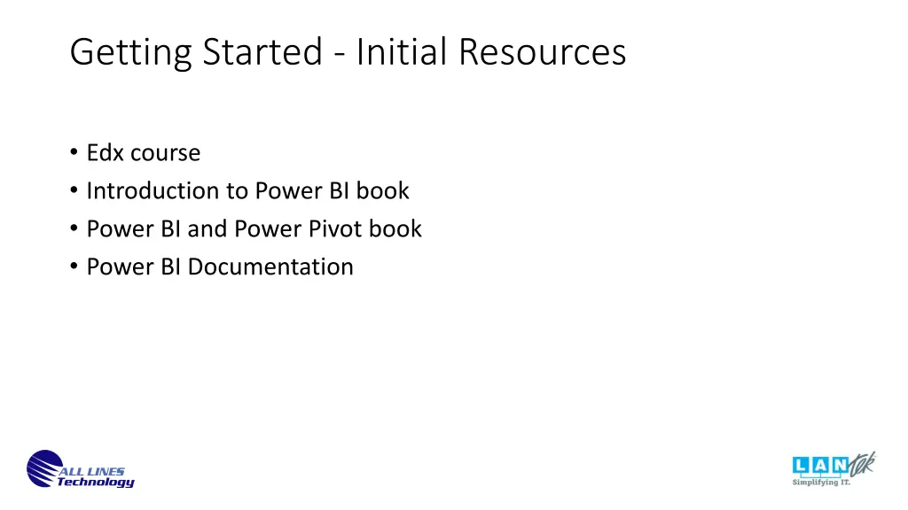 getting started initial resources