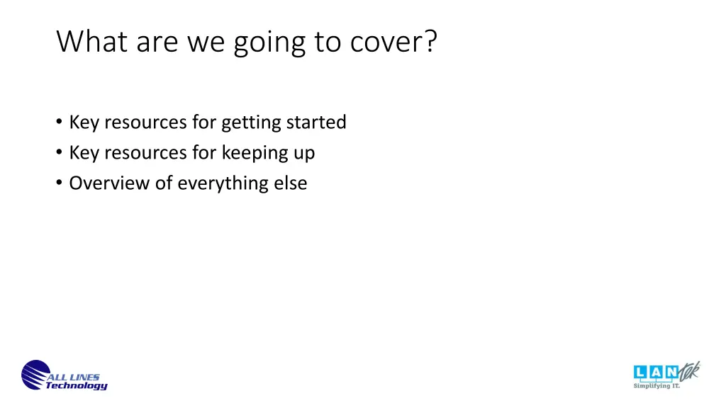 what are we going to cover