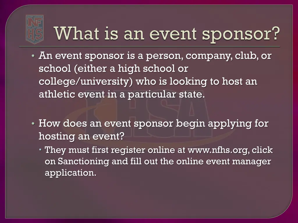 an event sponsor is a person company club