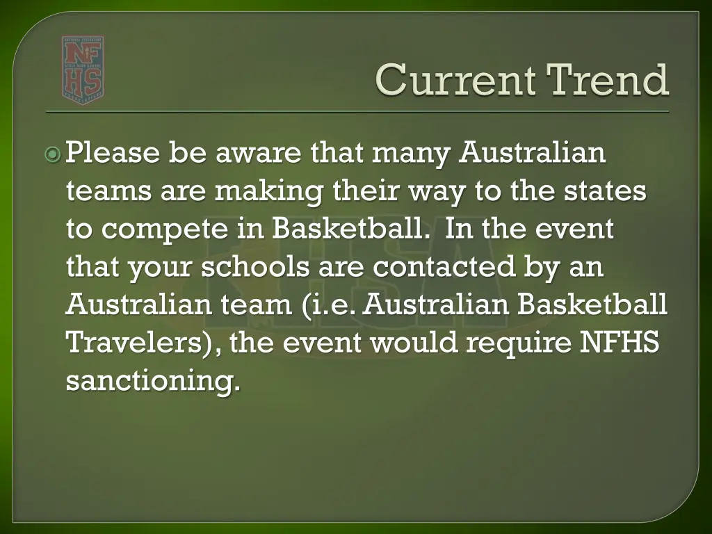 please be aware that many australian teams