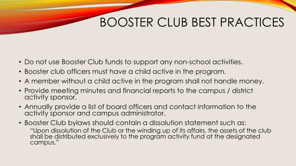 booster club best practices