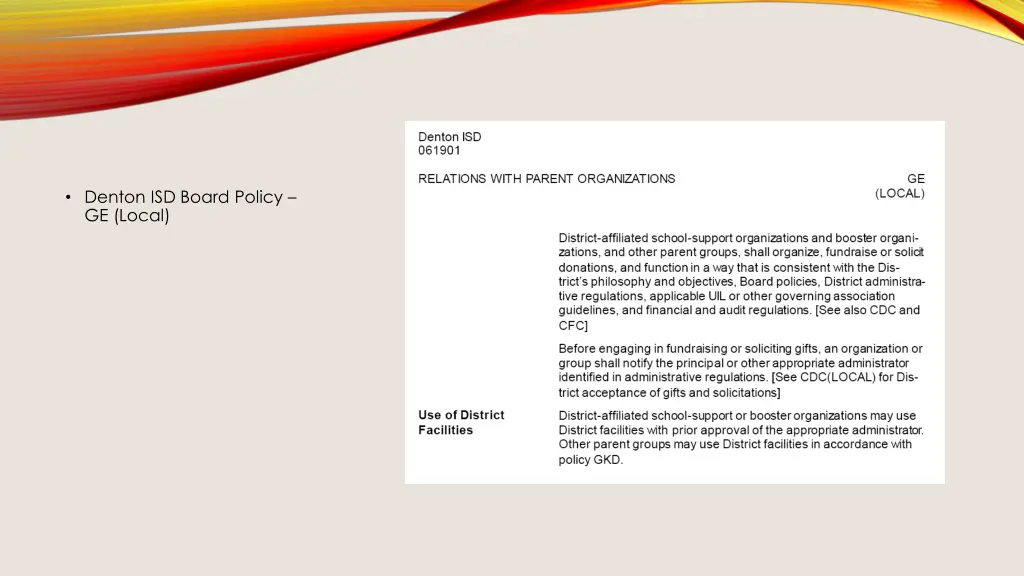 denton isd board policy ge local