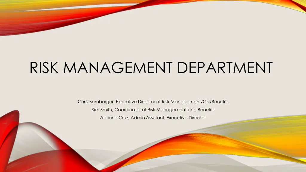 risk management department