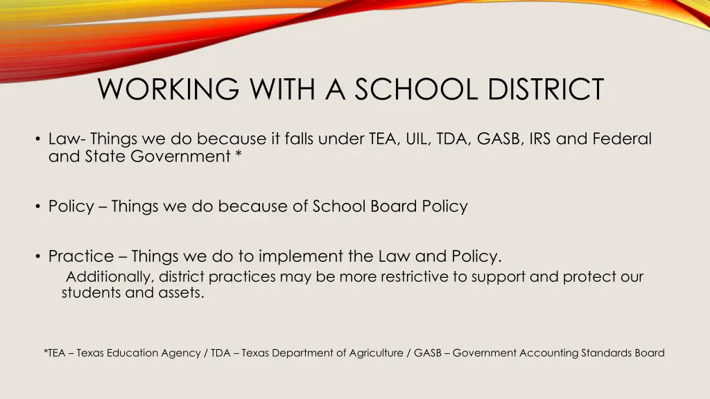 working with a school district