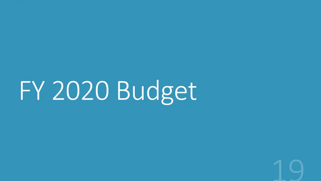 fy 2020 budget