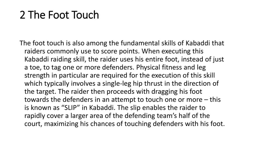 2 the foot touch 2 the foot touch 1