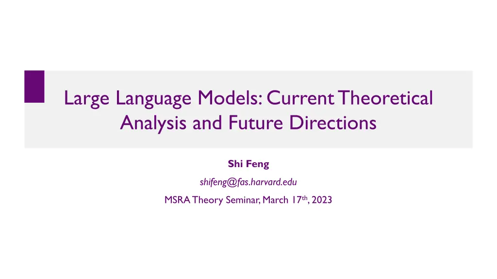 large language models current theoretical