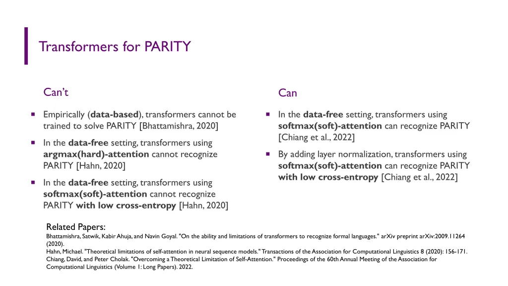 transformers for parity