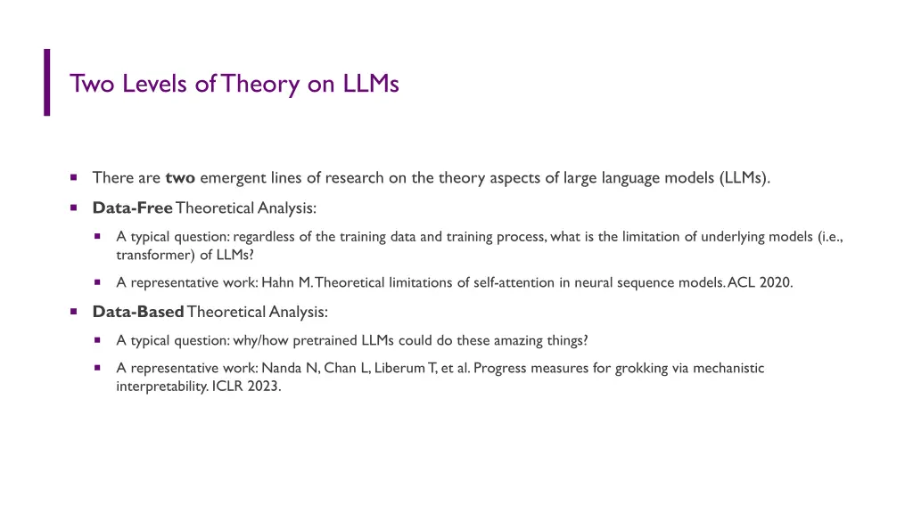 two levels of theory on llms