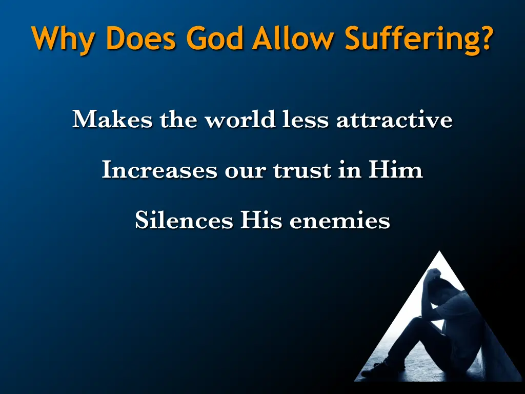 why does god allow suffering
