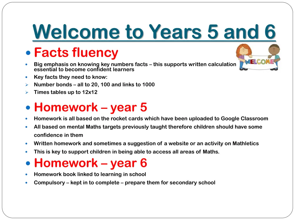 welcome to years 5 and 6 facts fluency