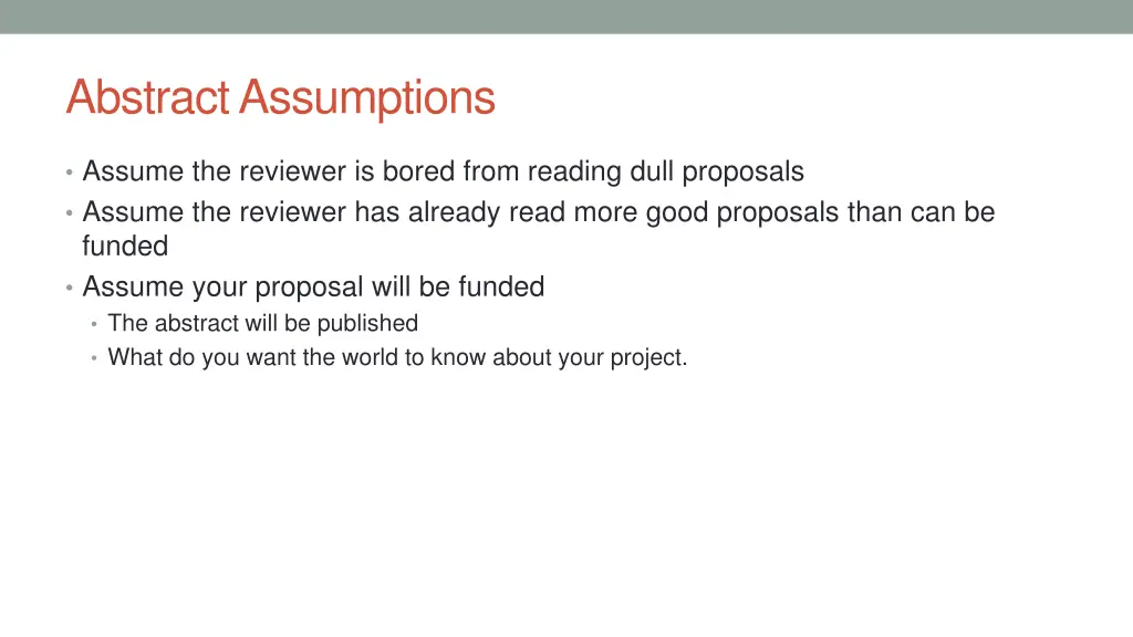 abstract assumptions