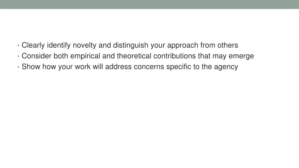 clearly identify novelty and distinguish your