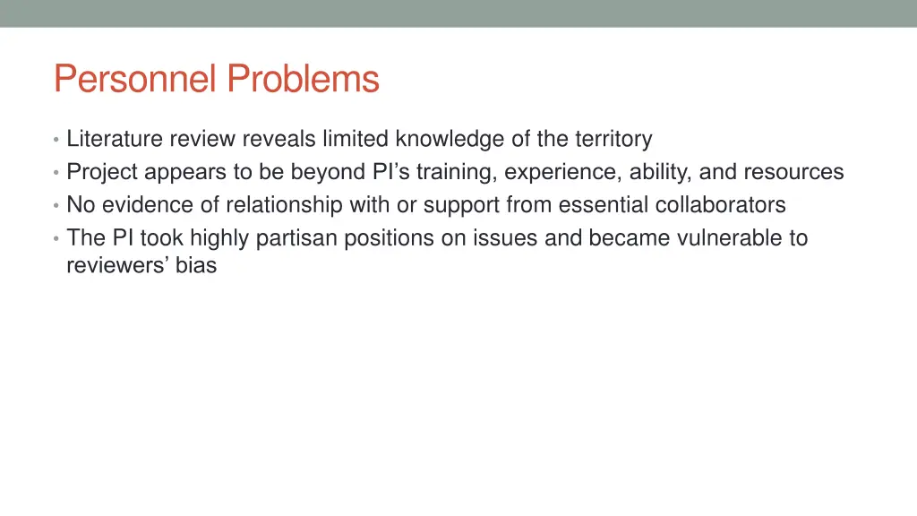 personnel problems