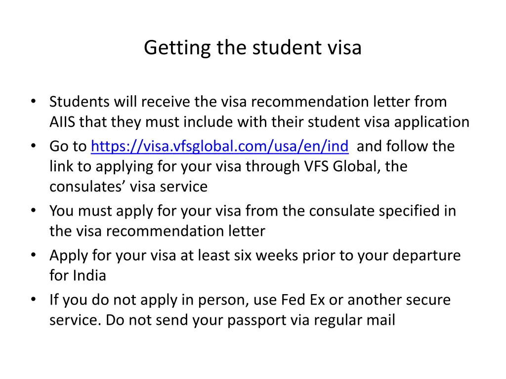 getting the student visa