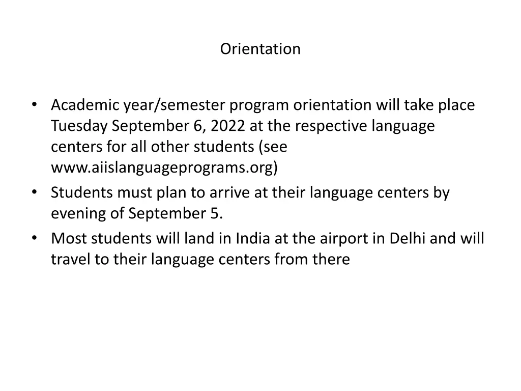 orientation