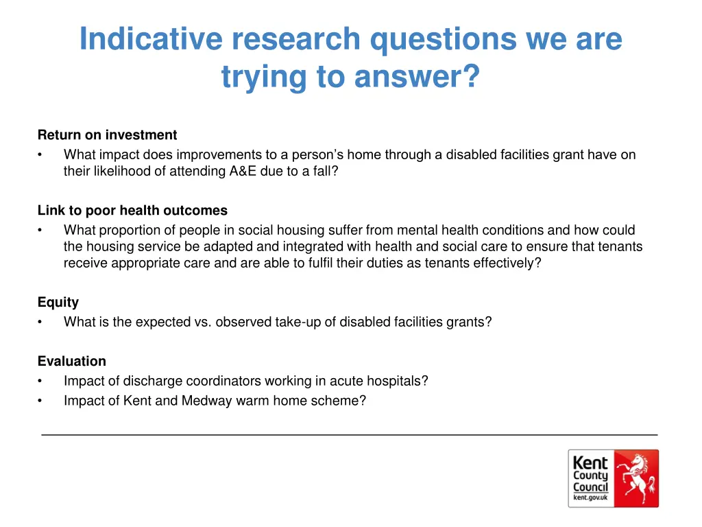 indicative research questions we are trying