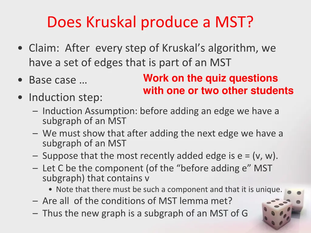 does kruskal produce a mst