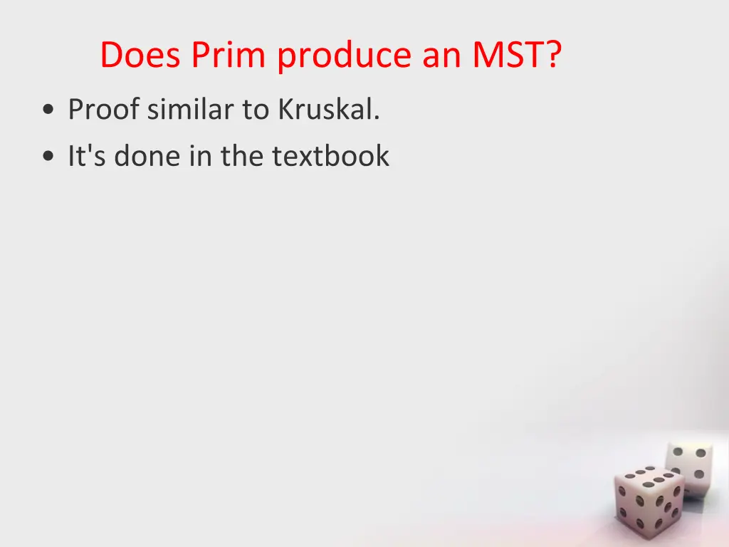 does prim produce an mst