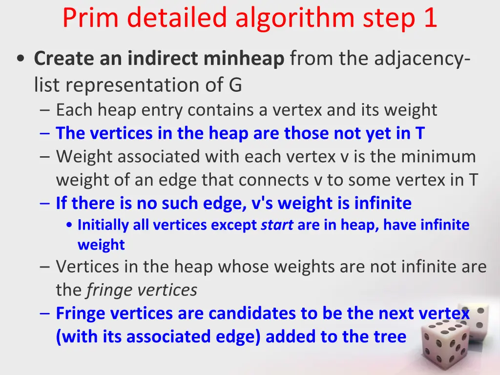 prim detailed algorithm step 1