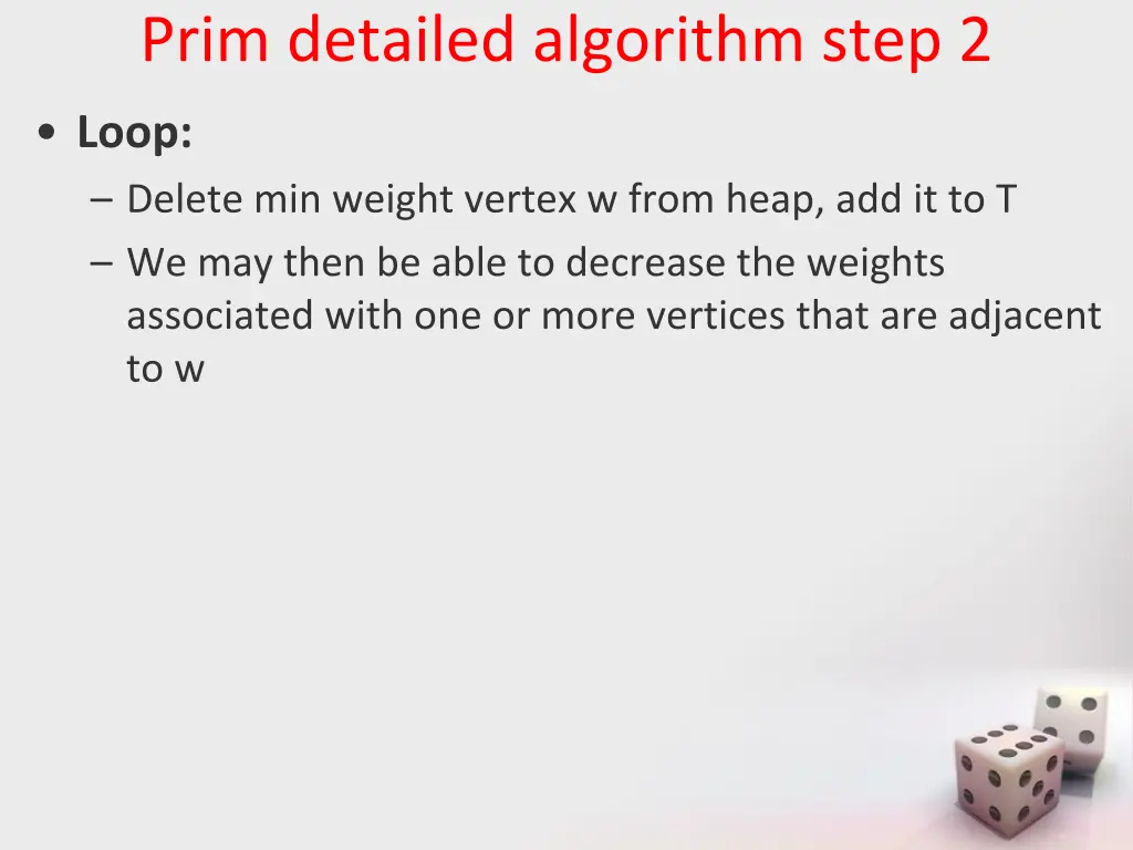prim detailed algorithm step 2