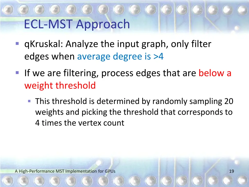 ecl mst approach