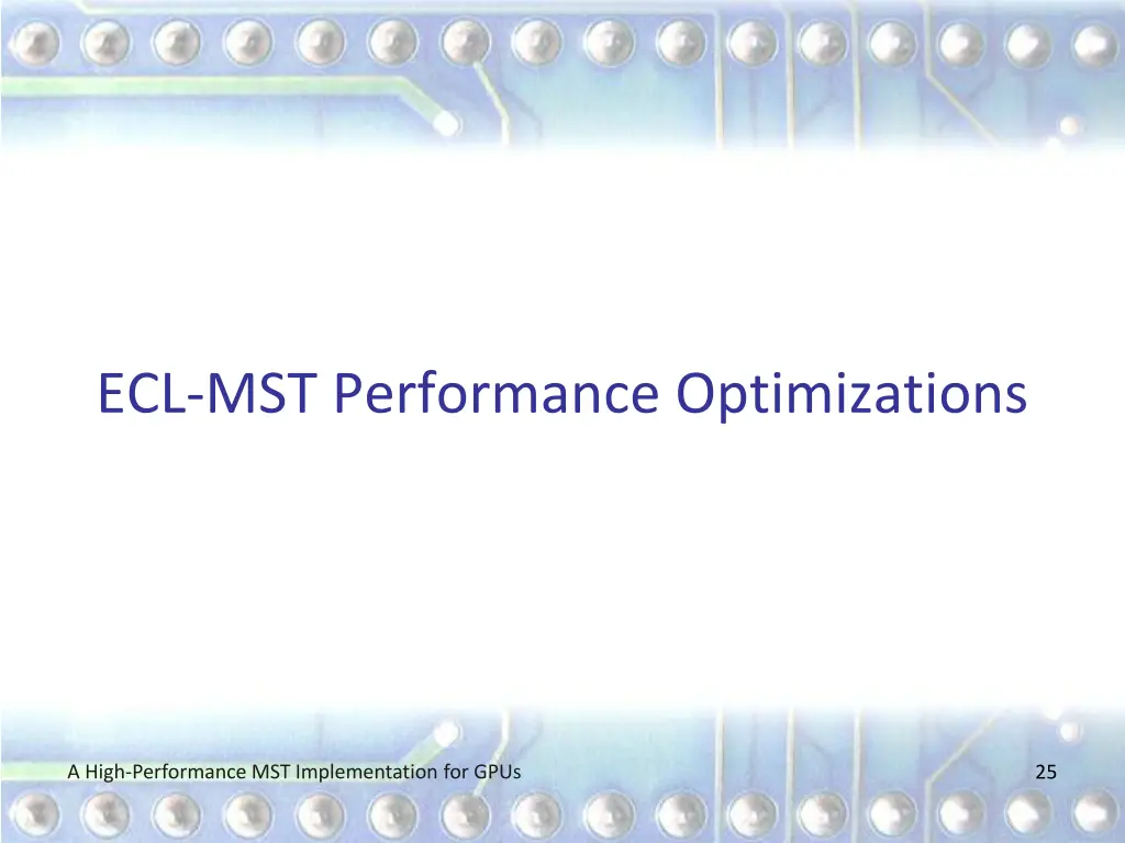 ecl mst performance optimizations