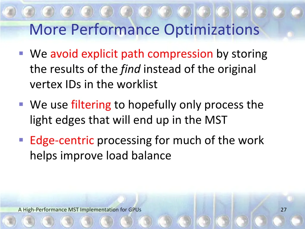 more performance optimizations